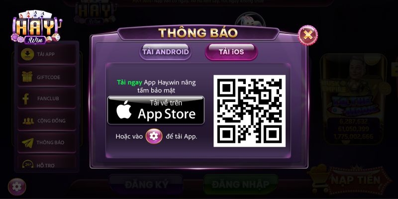 Chi tiết các bước tải app HAYWIN