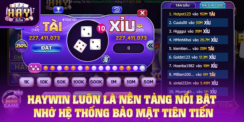 HAYWIN luôn là nền tảng nổi bật nhờ hệ thống bảo mật tiên tiến